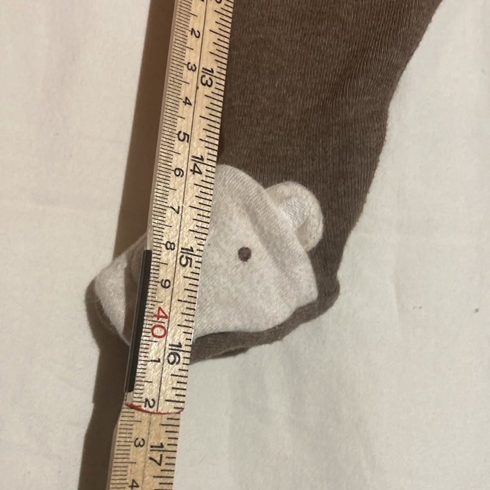Just For You Baby 9 Months Teddy-Bear-Footed Brown Pajama Bottoms - Cotton/Poly - Picture 6 of 8